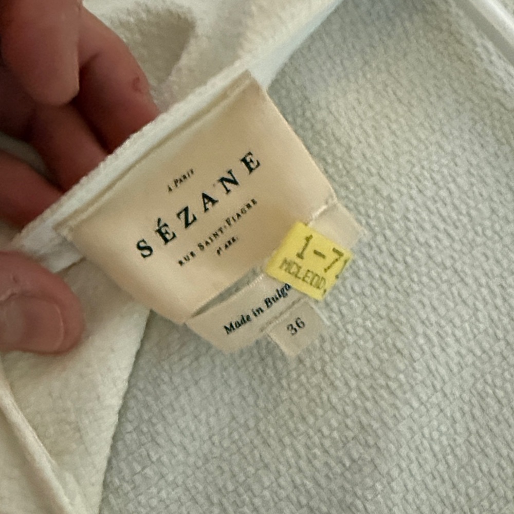 Sezane White Talia Blouse - Button Back Peplum - image 6